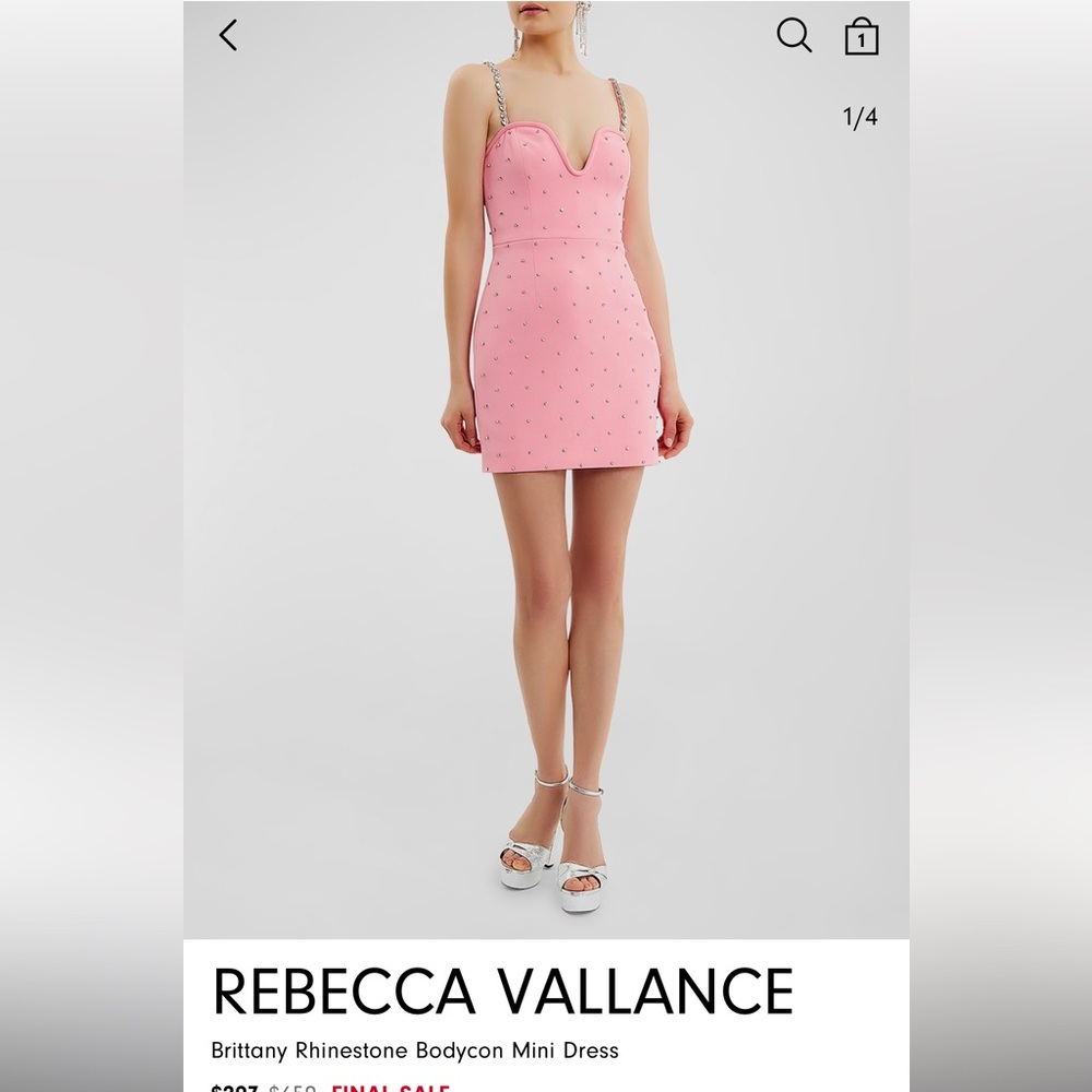 💖REBECCA VALLANCE BRITTANY RHINESTONE BODYCON MINI DRESS 💖